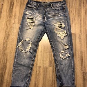 Ripped dark wash jeans